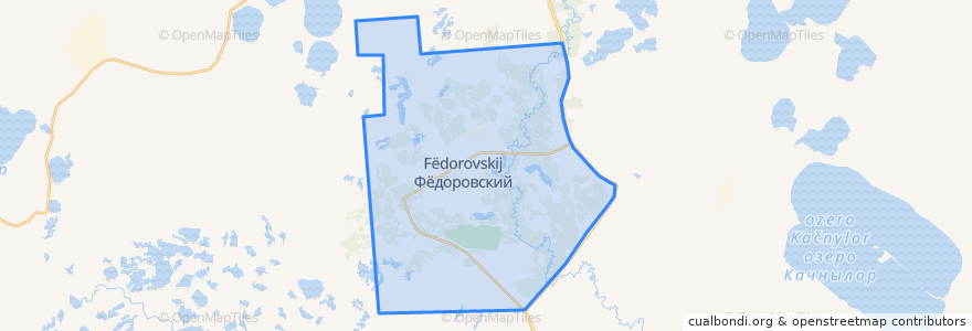 Mapa de ubicacion de городское поселение Фёдоровский.