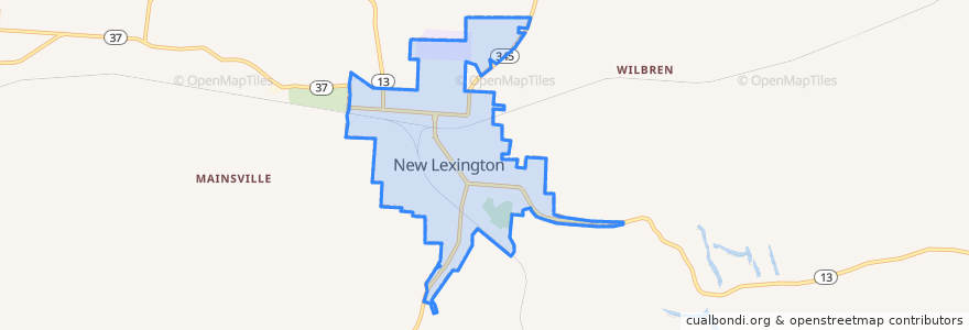 Mapa de ubicacion de New Lexington.