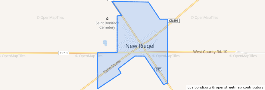 Mapa de ubicacion de New Riegel.