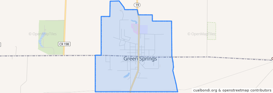 Mapa de ubicacion de Green Springs.