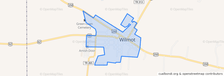 Mapa de ubicacion de Wilmot.