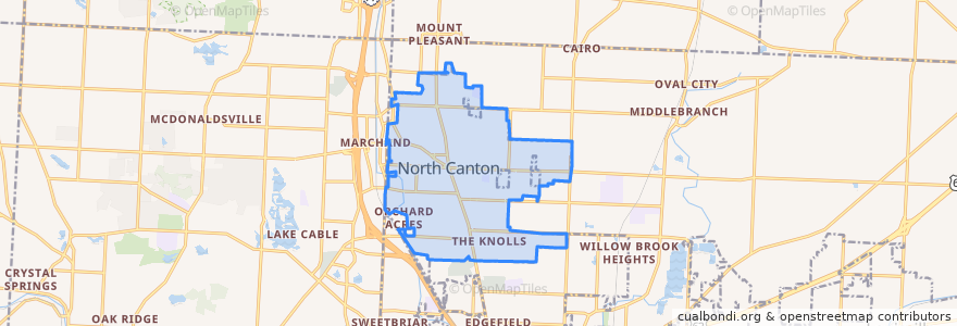 Mapa de ubicacion de North Canton.