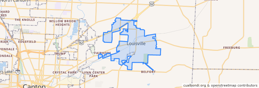 Mapa de ubicacion de Louisville.