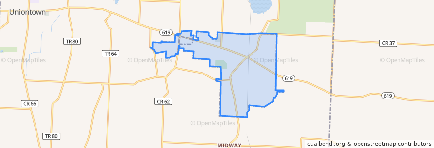 Mapa de ubicacion de Hartville.