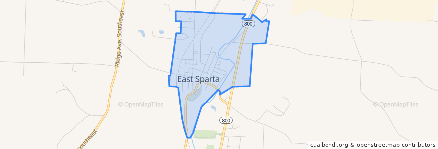 Mapa de ubicacion de East Sparta.