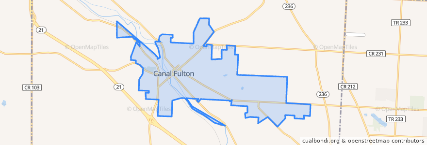 Mapa de ubicacion de Canal Fulton.