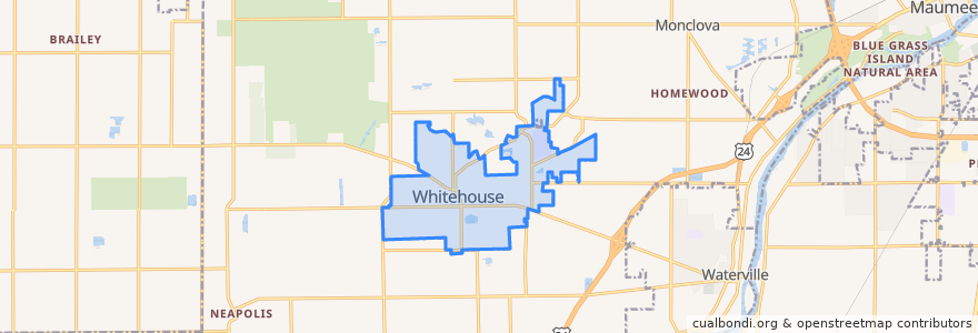 Mapa de ubicacion de Whitehouse.