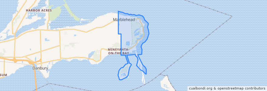 Mapa de ubicacion de Marblehead.