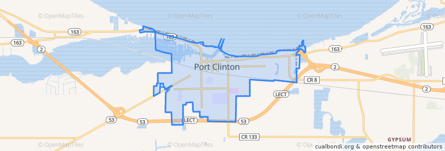 Mapa de ubicacion de Port Clinton.