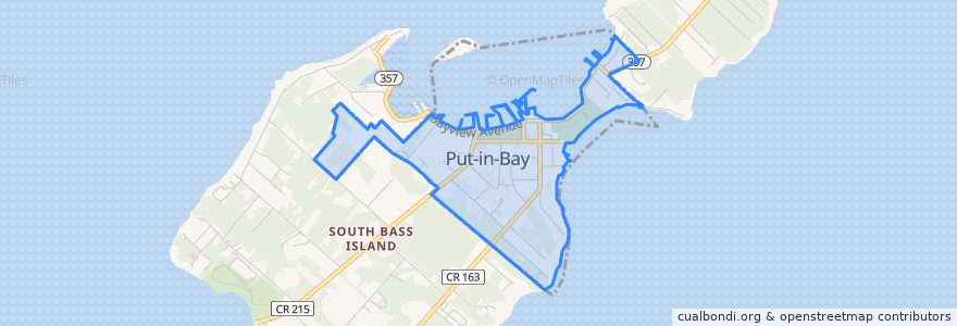 Mapa de ubicacion de Put-in-Bay.