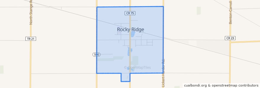 Mapa de ubicacion de Rocky Ridge.
