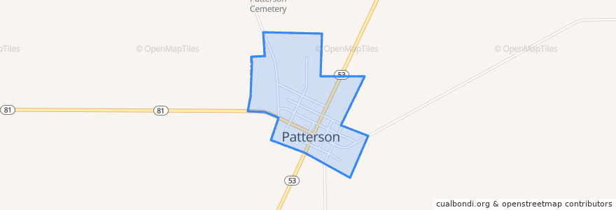 Mapa de ubicacion de Patterson.