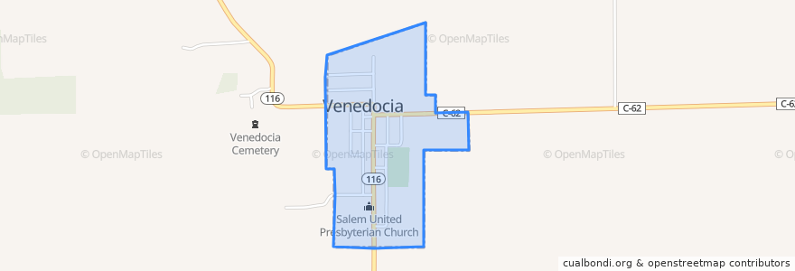 Mapa de ubicacion de Venedocia.