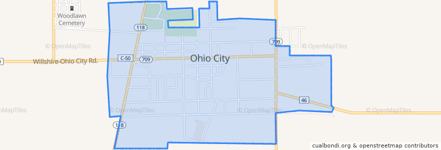 Mapa de ubicacion de Ohio City.