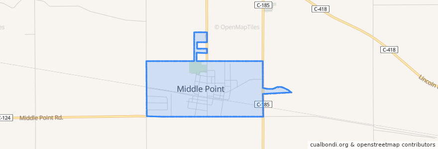 Mapa de ubicacion de Middle Point.