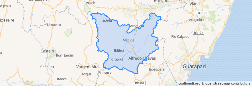 Mapa de ubicacion de Alfredo Chaves.