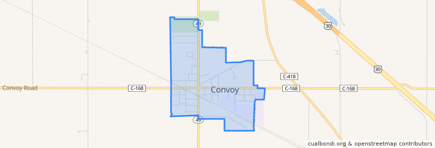 Mapa de ubicacion de Convoy.
