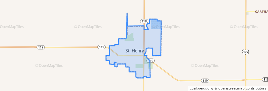 Mapa de ubicacion de St. Henry.