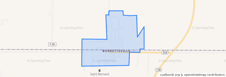 Mapa de ubicacion de Burkettsville.