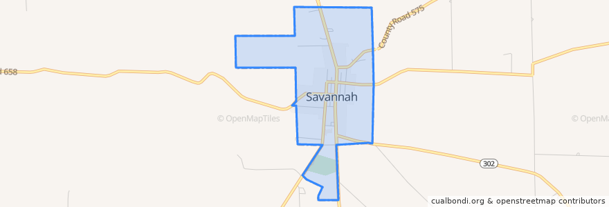 Mapa de ubicacion de Savannah.