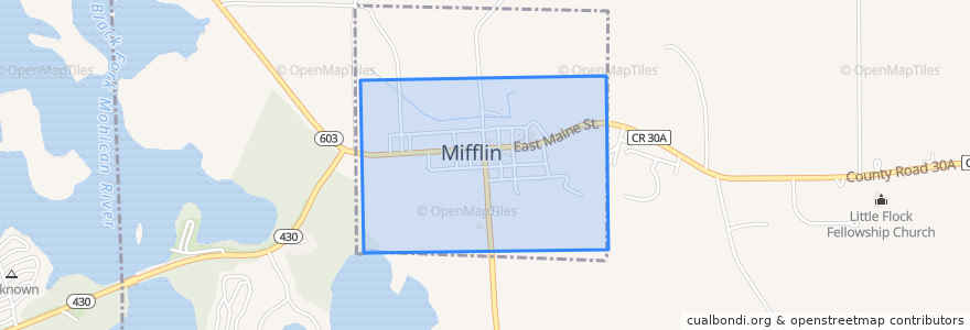 Mapa de ubicacion de Mifflin.
