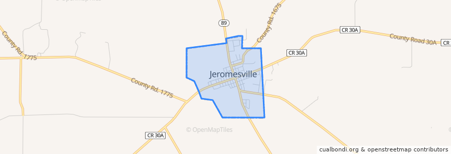 Mapa de ubicacion de Jeromesville.