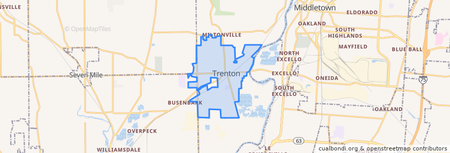 Mapa de ubicacion de Trenton.