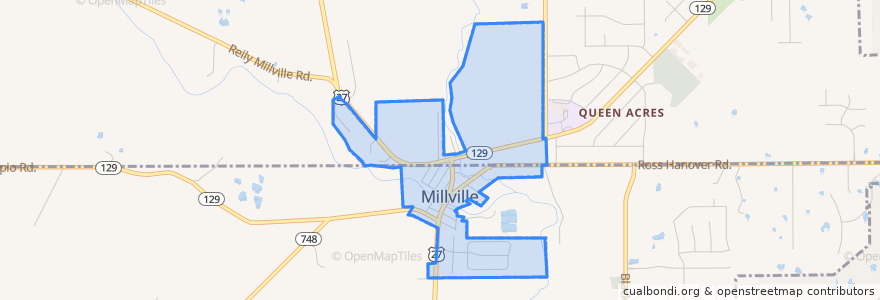 Mapa de ubicacion de Millville.