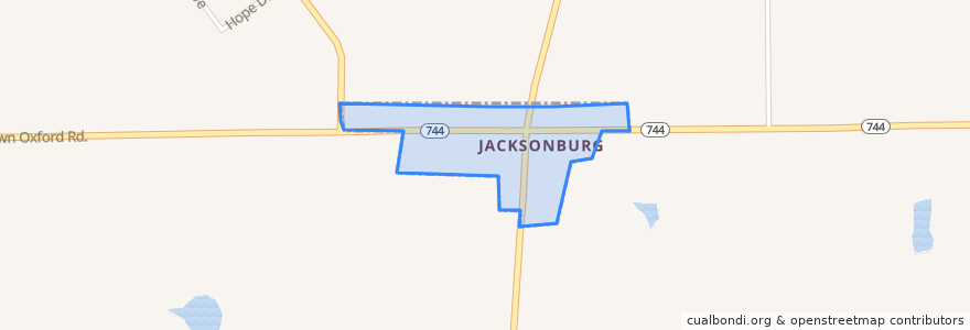 Mapa de ubicacion de Jacksonburg.