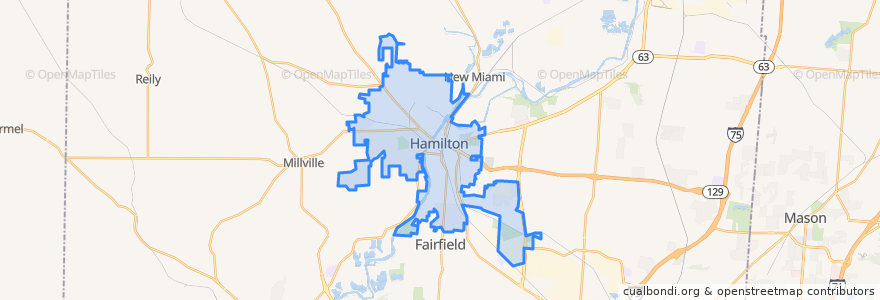 Mapa de ubicacion de Hamilton.