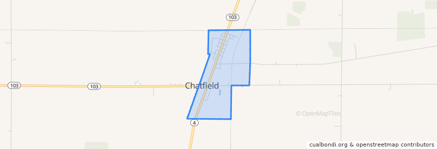 Mapa de ubicacion de Chatfield.