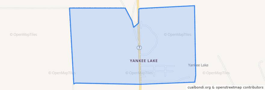 Mapa de ubicacion de Yankee Lake.