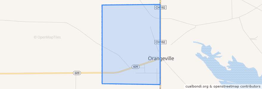 Mapa de ubicacion de Orangeville.
