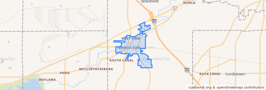 Mapa de ubicacion de Newton Falls.