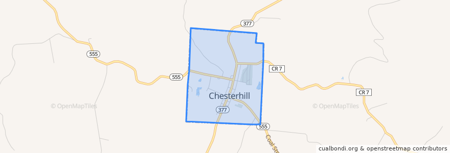 Mapa de ubicacion de Chesterhill.