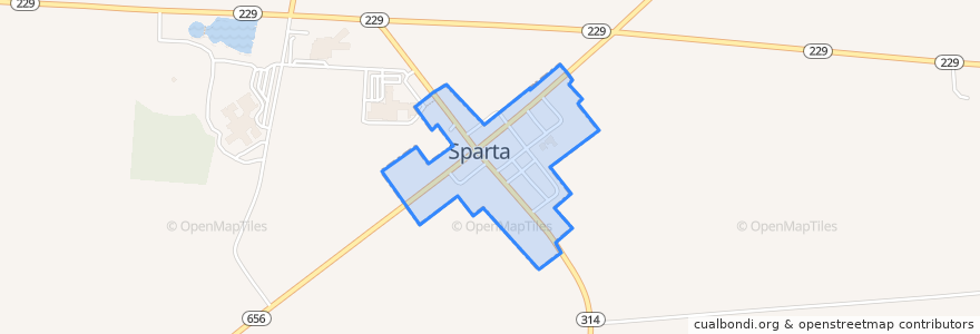 Mapa de ubicacion de Sparta.