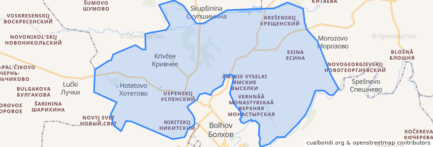 Mapa de ubicacion de Ямское сельское поселение.