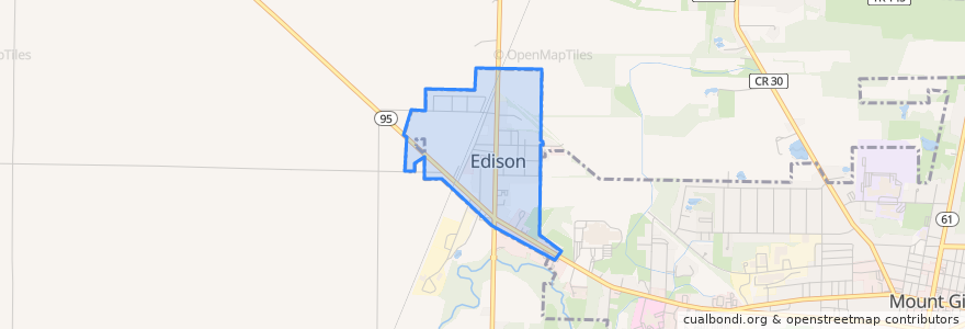 Mapa de ubicacion de Edison.