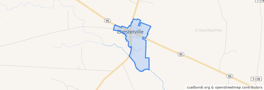 Mapa de ubicacion de Chesterville.