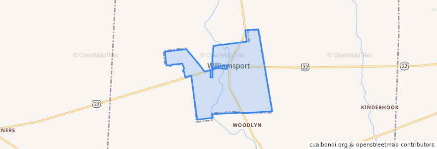 Mapa de ubicacion de Williamsport.