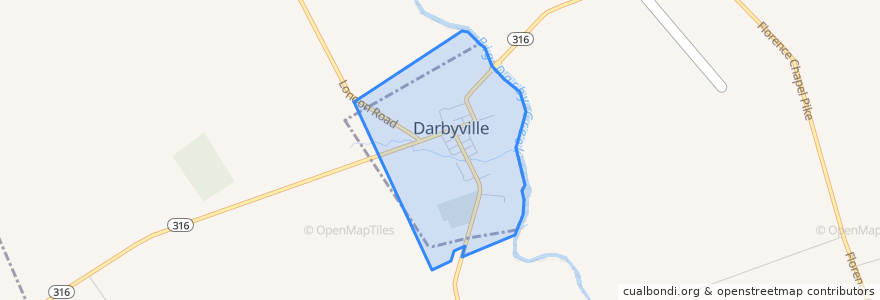 Mapa de ubicacion de Darbyville.