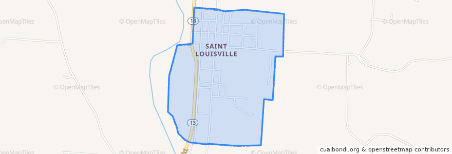Mapa de ubicacion de St. Louisville.