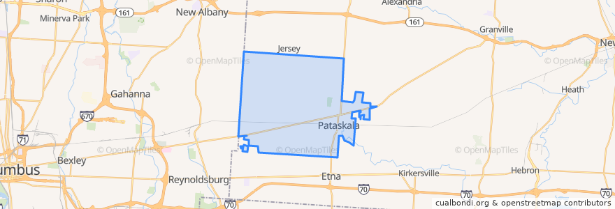 Mapa de ubicacion de Pataskala.
