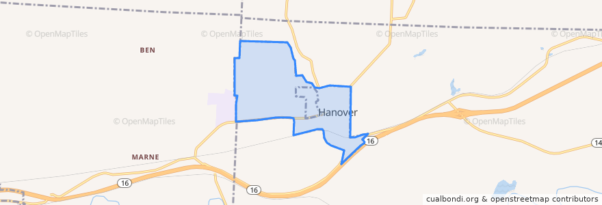 Mapa de ubicacion de Hanover.