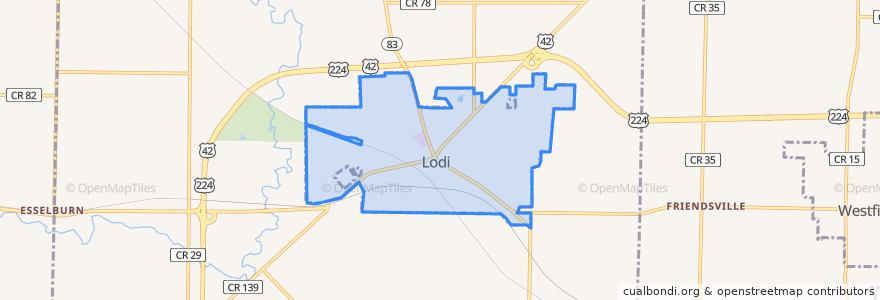 Mapa de ubicacion de Lodi.