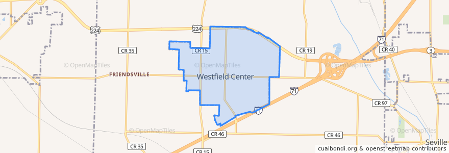 Mapa de ubicacion de Westfield Center.