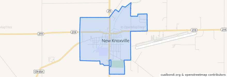 Mapa de ubicacion de New Knoxville.