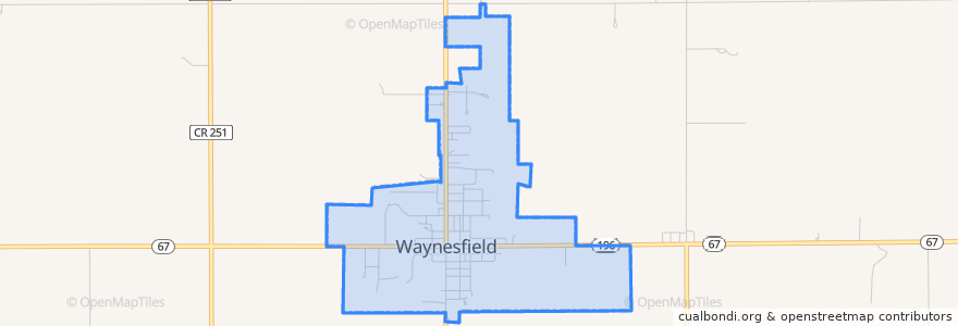 Mapa de ubicacion de Waynesfield.