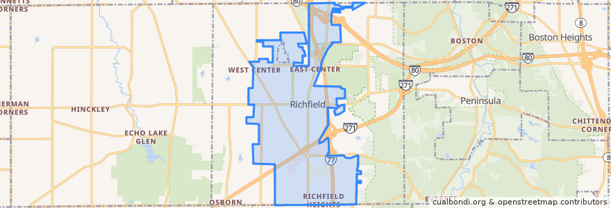 Mapa de ubicacion de Richfield.