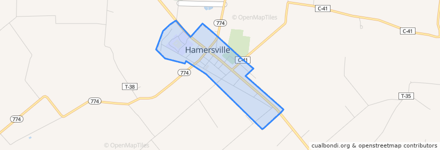 Mapa de ubicacion de Hamersville.